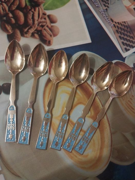 Серебро Ложки НОВЫЕ ЛЮЗ!Мельхиор СССР,клеймо, остались только ножи Б/У