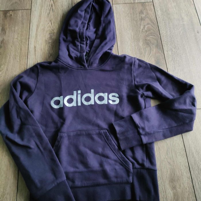 Bluza Adidas 152 fioletowa z kapturem