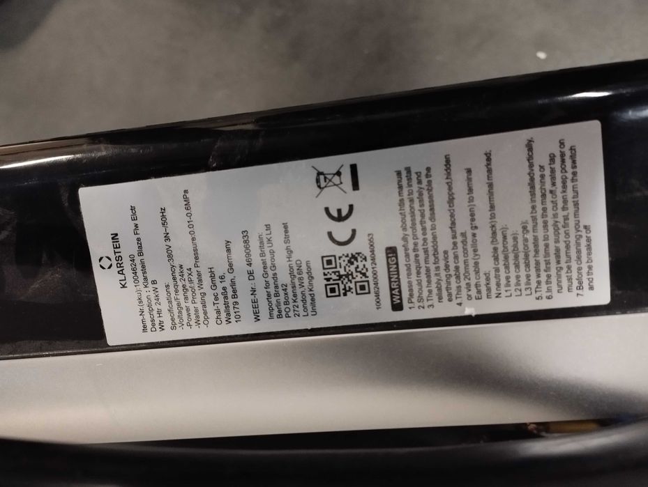 Podgrzewacz wody Klarstein 24000 W
