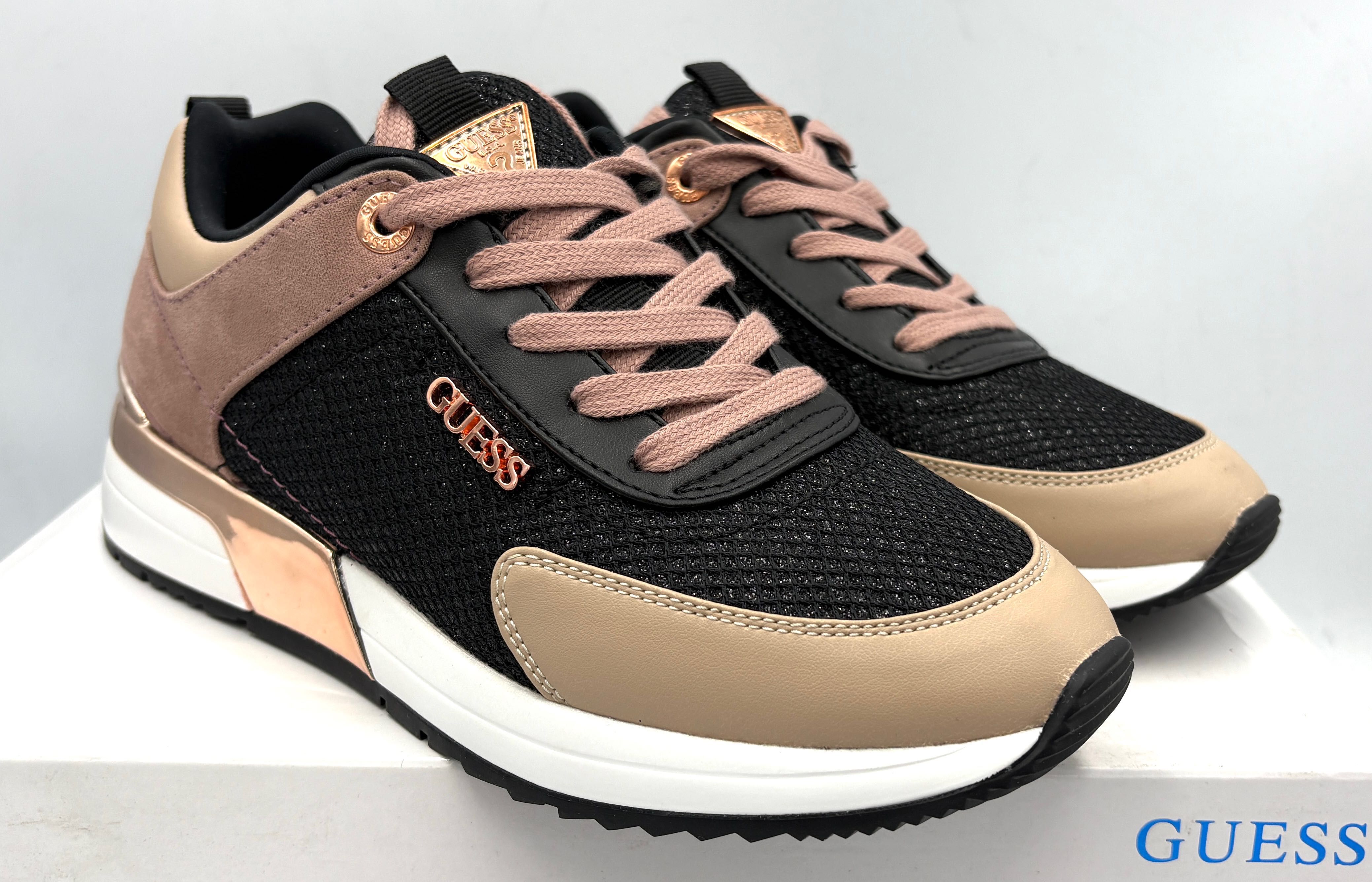 ‼️Nowe oryginalne sneakersy GUESS Marlyn3 różowe czarne 38 AZ 153