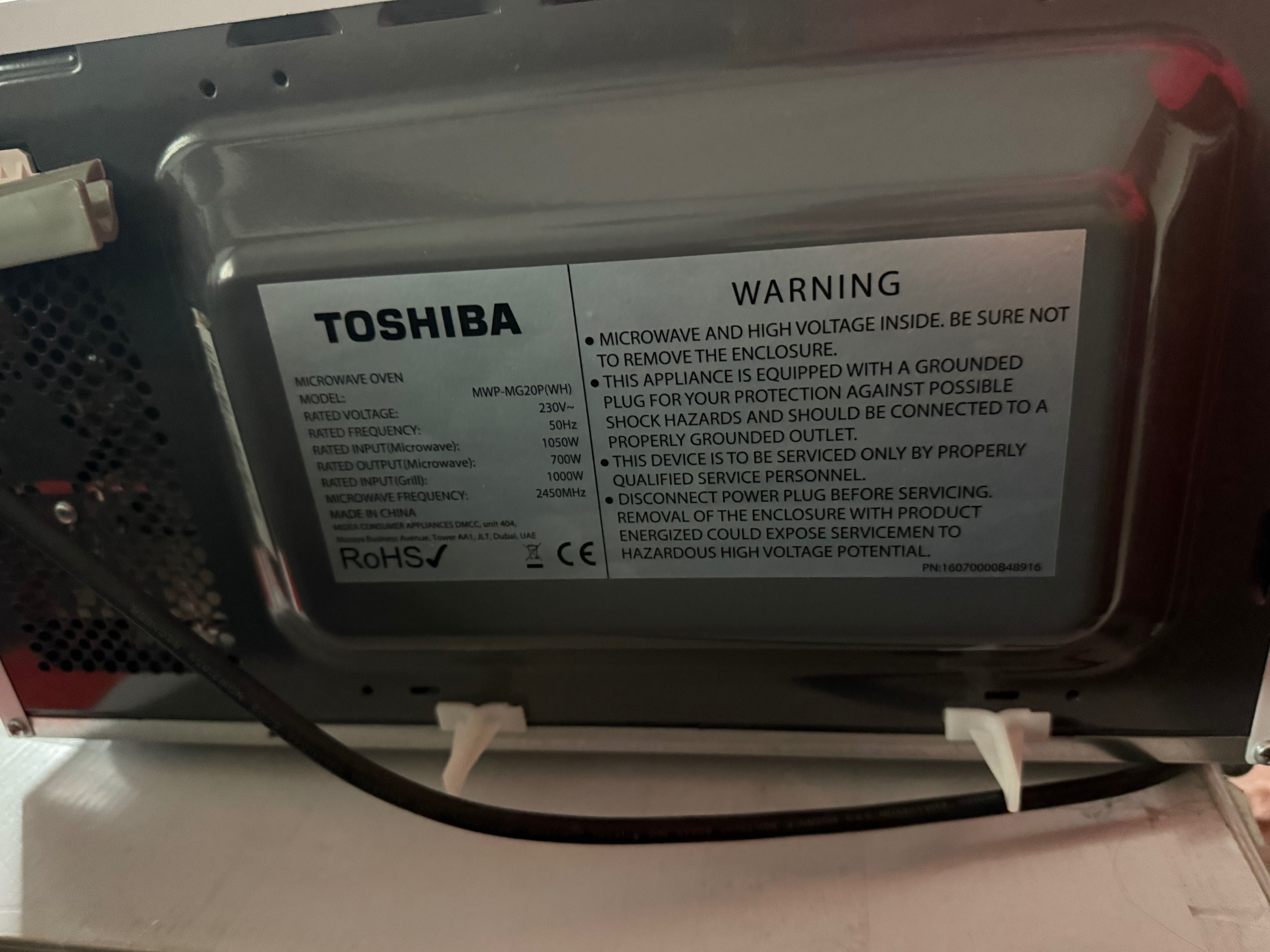 Mikrofalówka z grillem TOSHIBA MWP-MG20P |700W| biała