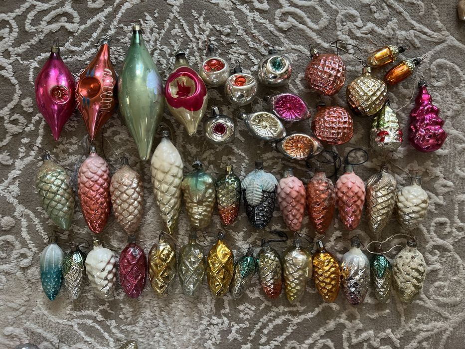 Елочные новогодние игрушки. Дед Мороз. Снегурка. СССР.