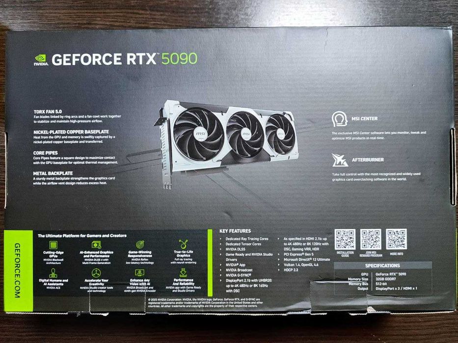 Відеокарта MSI GeForce RTX 5090 32G VENTUS 3X OC