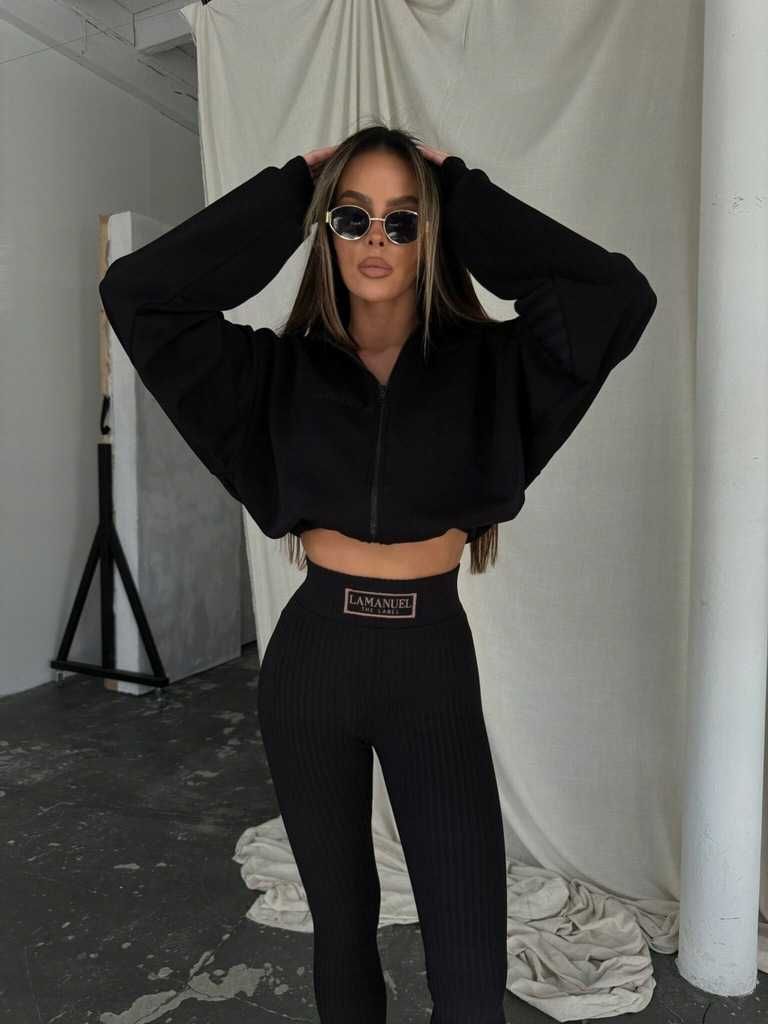 La manuel legginsy prążkowane soft touch czarne XS