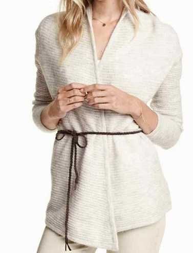 kardigan z moherem i wiazaniem m