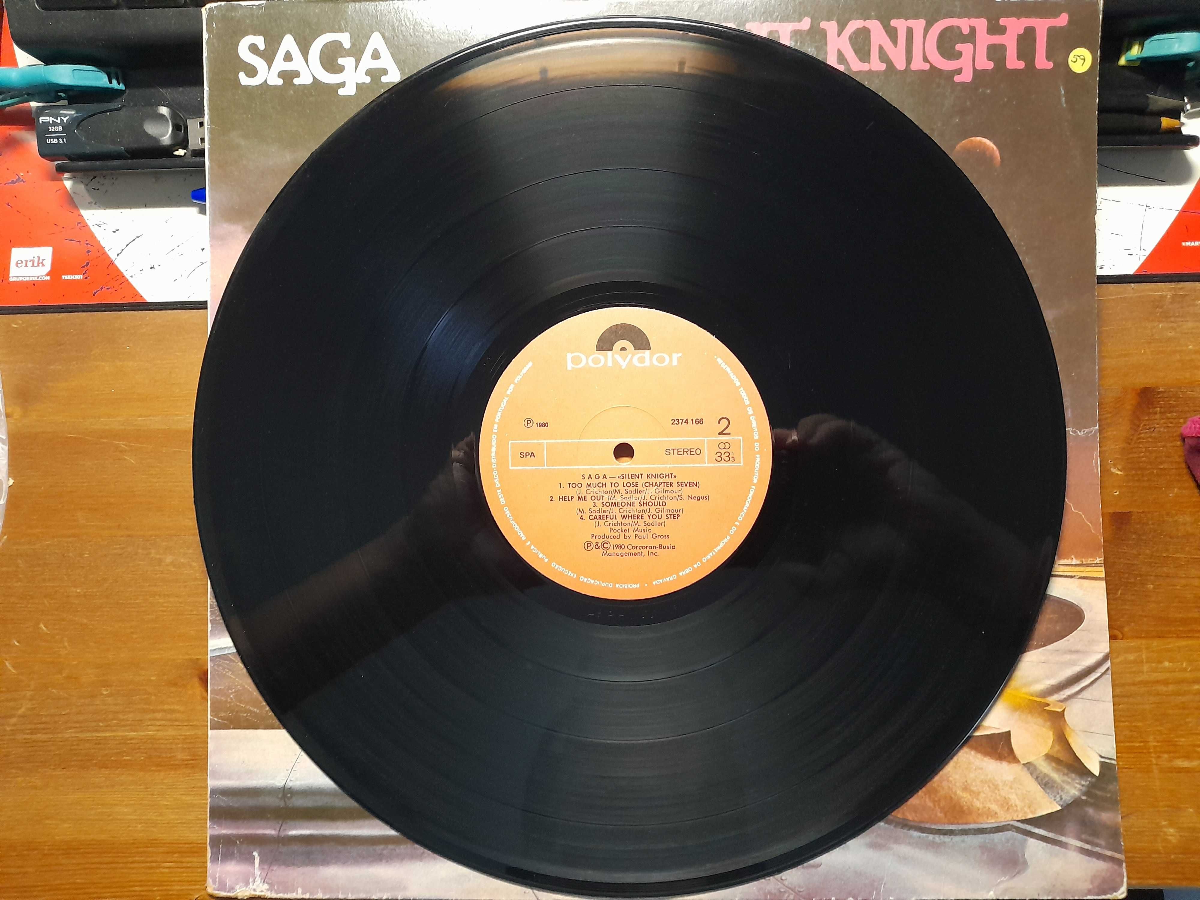 Disco vinil antigo da banda SAGA ( silent knight) de 1980 da Polydor