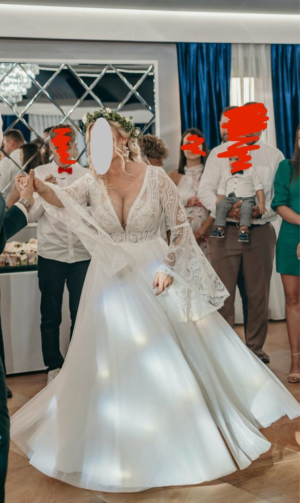 Przepiękna suknia w stylu boho/rustykalnym