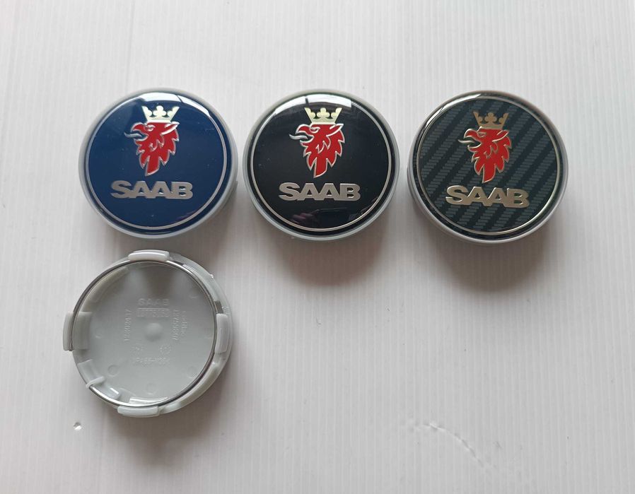 Centros/tampas de jante completos SAAB com 63 mm