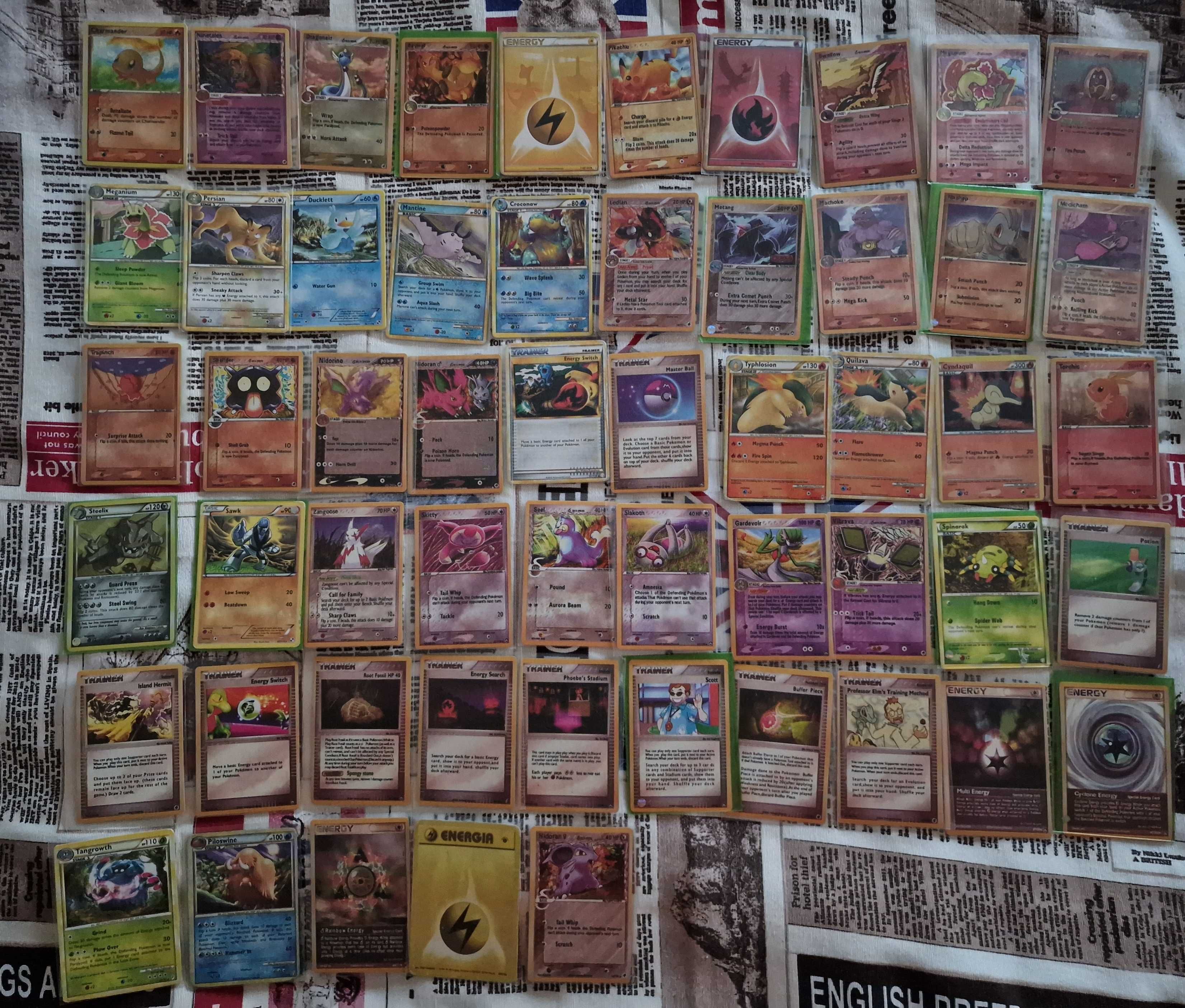 Vendo lote de 55 cartas Pokemon