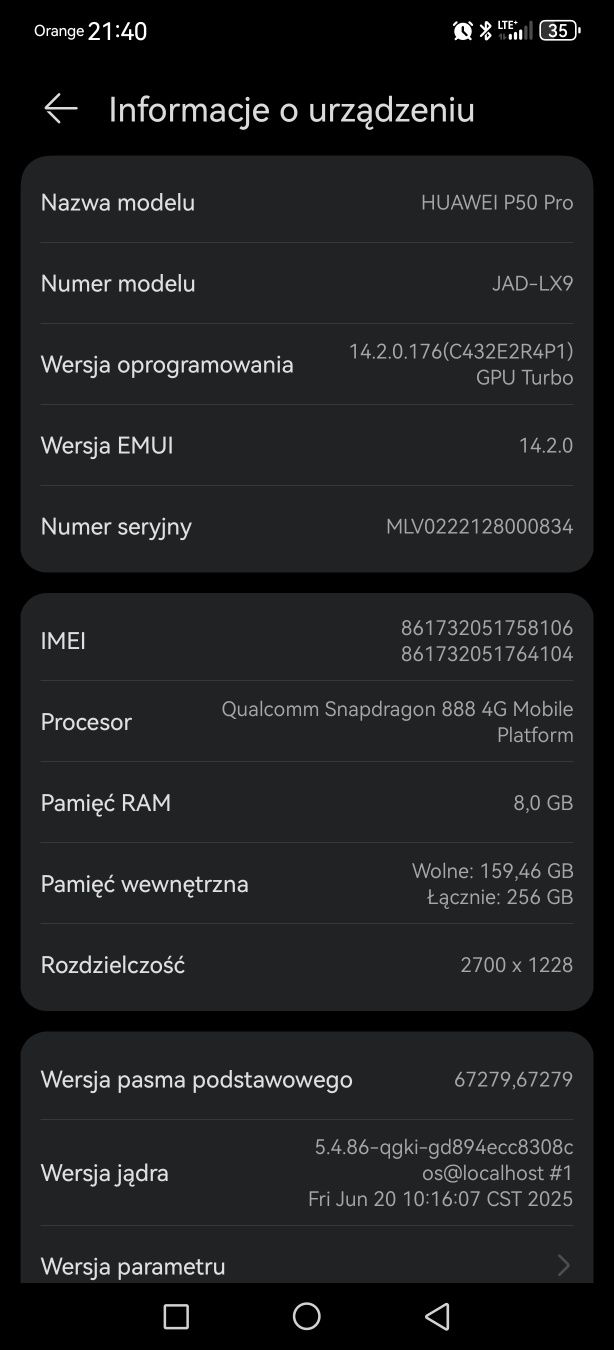 Huawei P50 Pro czarny 8 256gb