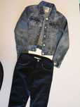 Komplet kurtka jeansowa i spodnie H&M 128