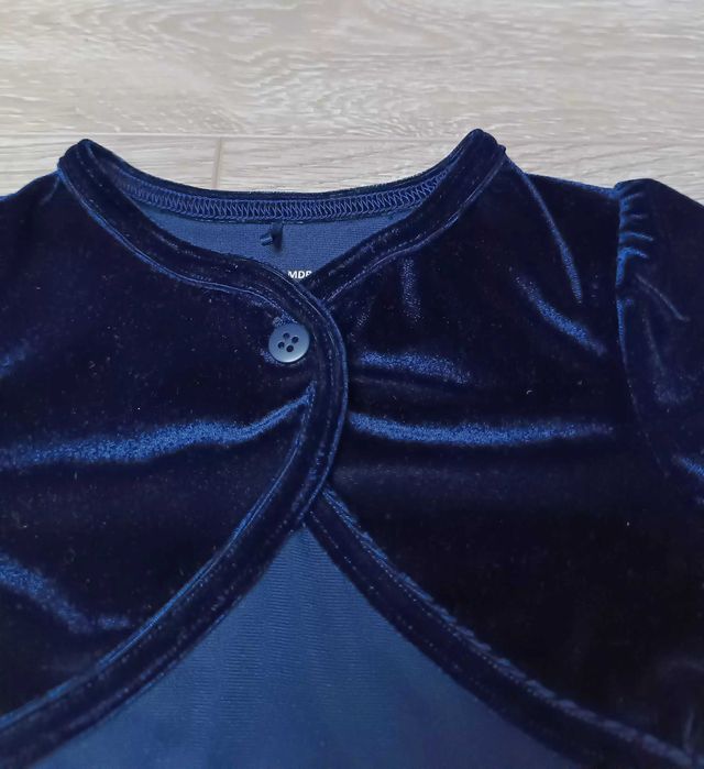 Sweterek bolerko welurowe granat 'VRS' 68/74