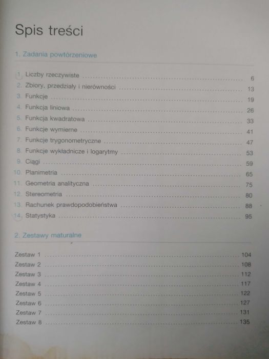 Zestawy maturalne i zbiór zadań matematyka