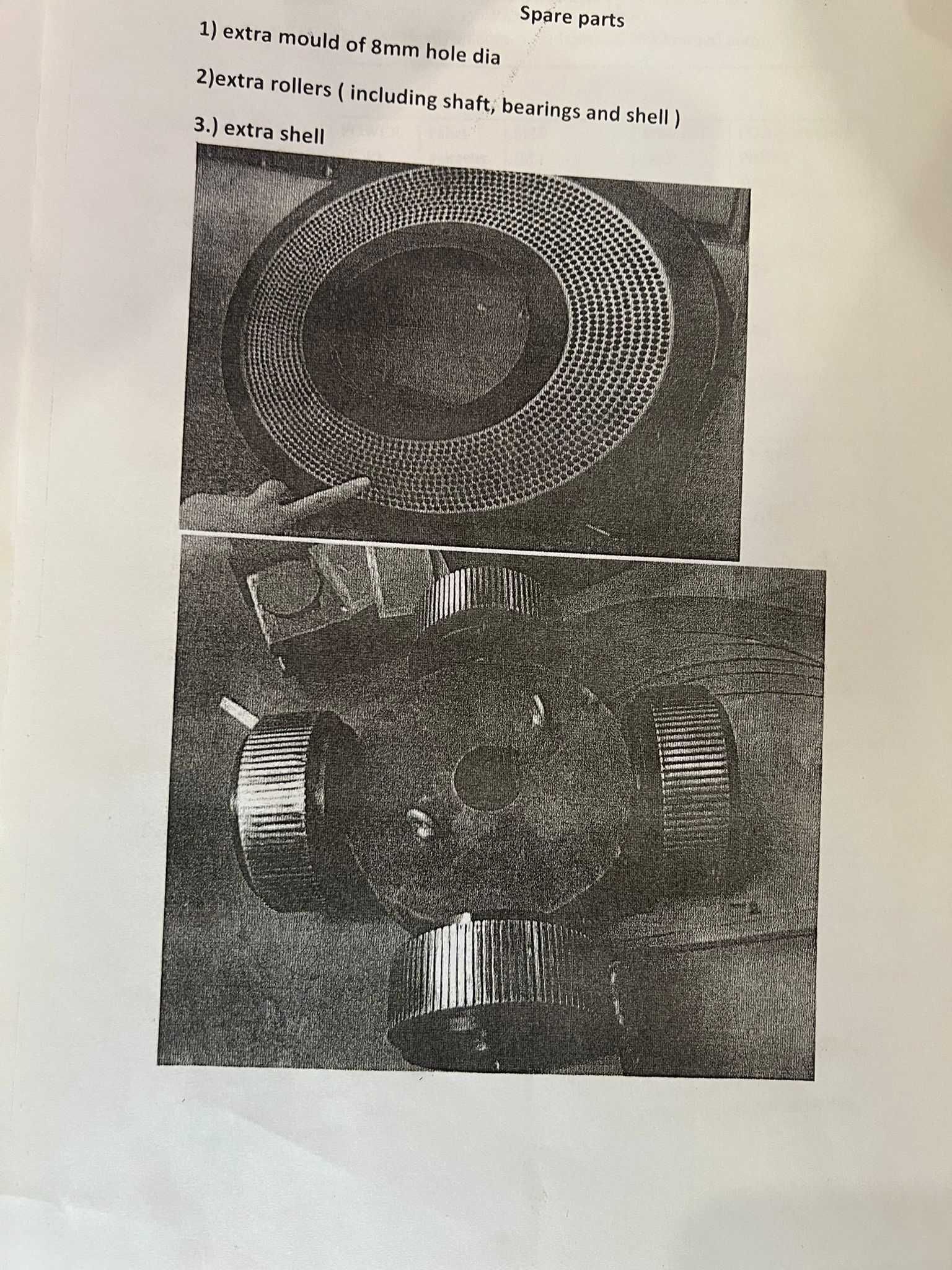 Matryce, kompletne rolki z korpusem, płaszcze rolek. Granulator SKJ800