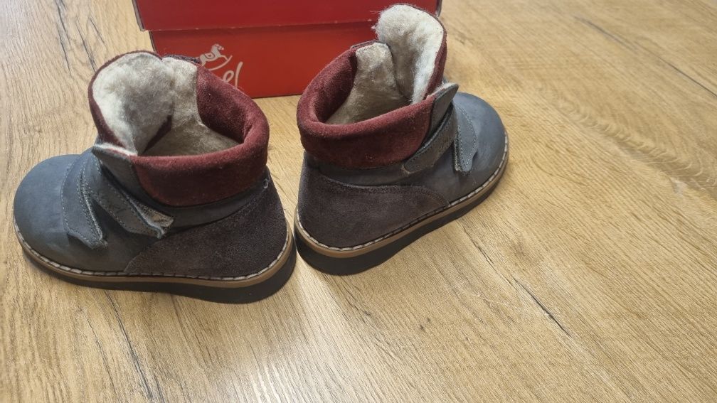 Buty skórzane zimowe niemowlęce Emel, rozmiar 22
