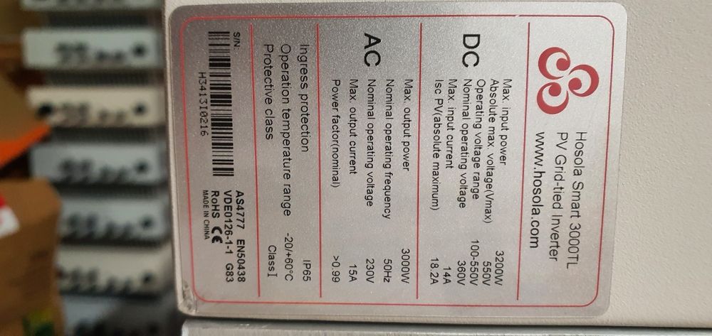 Hosola 3000TL, 2500TL, 2200TL falownik fotowoltaiczny inwerter inverte
