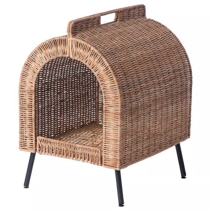 Ikea Domek dla kota, na nóżkach, rattan