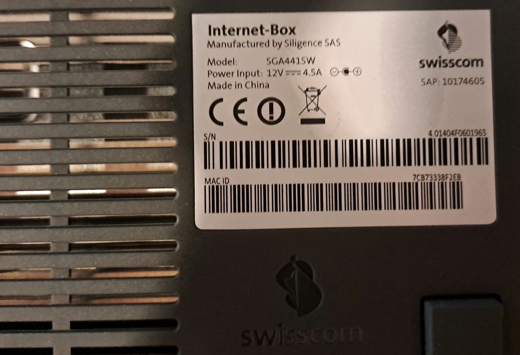 Swisscom internet box