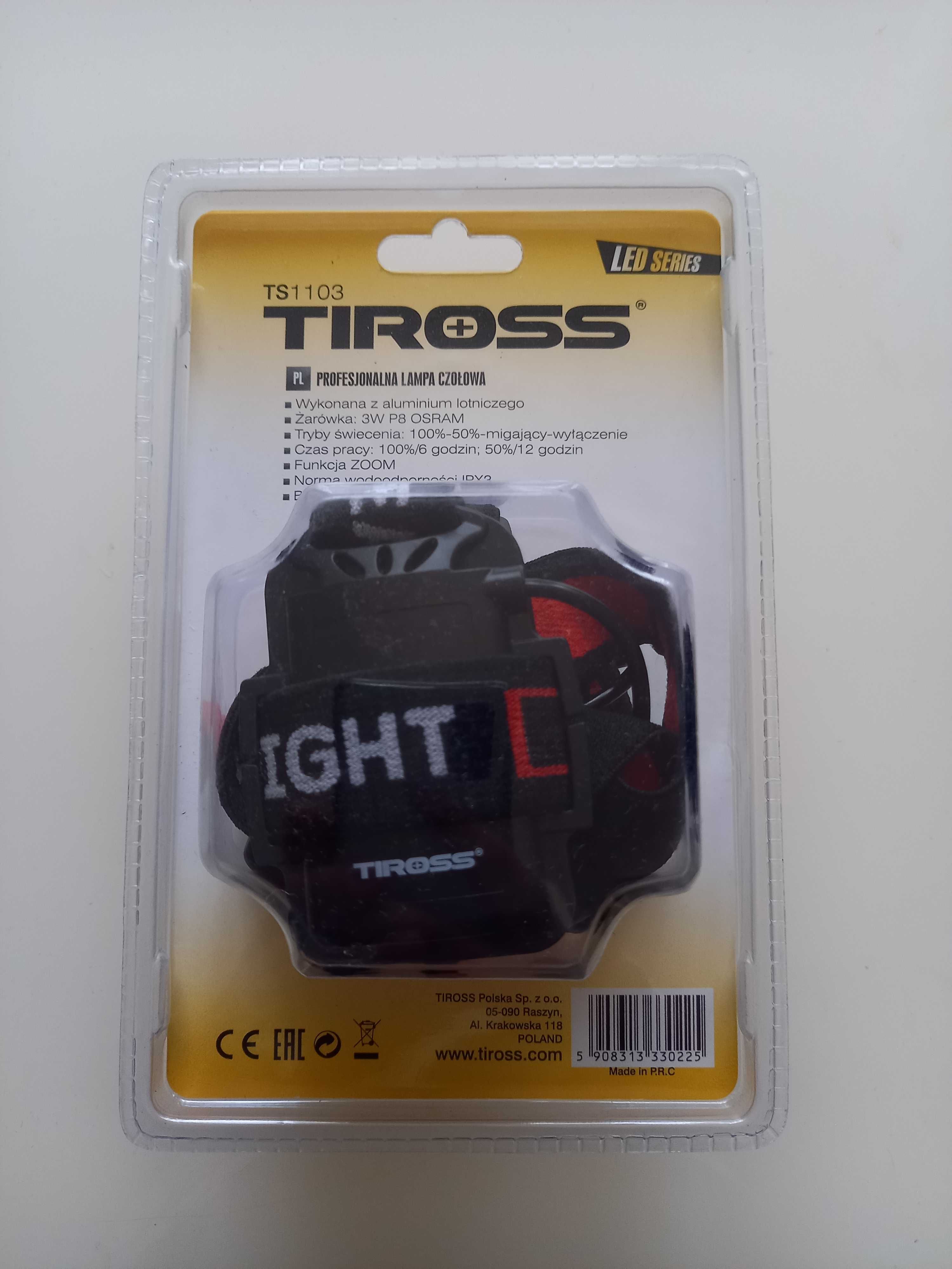 Profesjonalna latarka Tiross TS1103 lampa czołowa