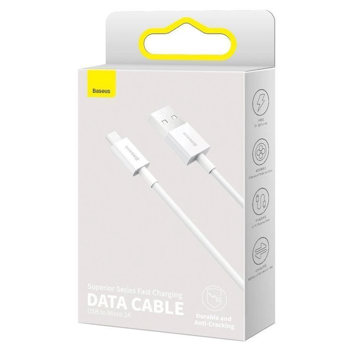 Baseus Superior kabel przewód USB - micro USB 2A 1m biały