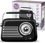 UK Technology Radio retro, przenośne radio FM i głośnik Bluetooth R2
