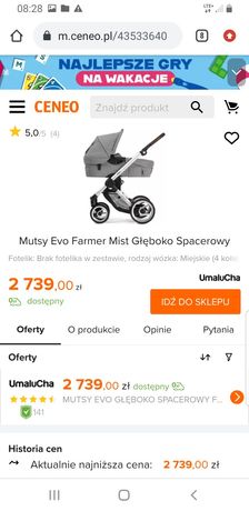 Nowy wózek Mutsy Evo Farmer Mist głęboko-spacerowy.