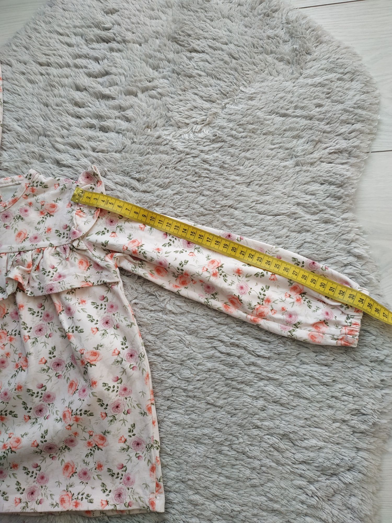 Tunika/długi rękaw/wiosna/kwiaty/falbanki/jak newbie/Haydi/r.98/104