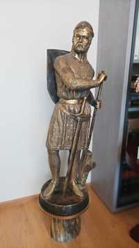 Figura rzeźba Średniowieczny rycerz Mosiądz