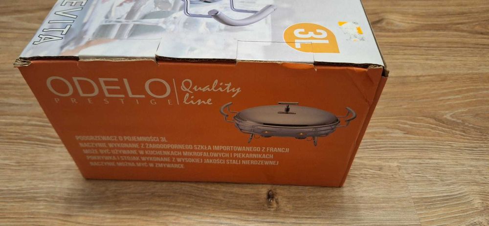 Owalne naczynie szklane z podgrzewaczem 3L EVITA ODELO