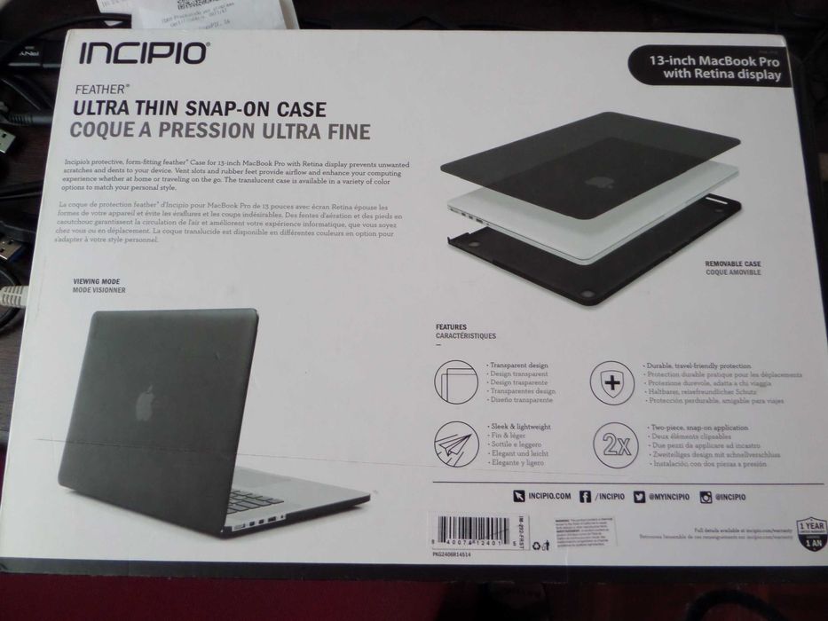 Capa dupla transparente Incipio para MacBook Pro de 13 polegadas