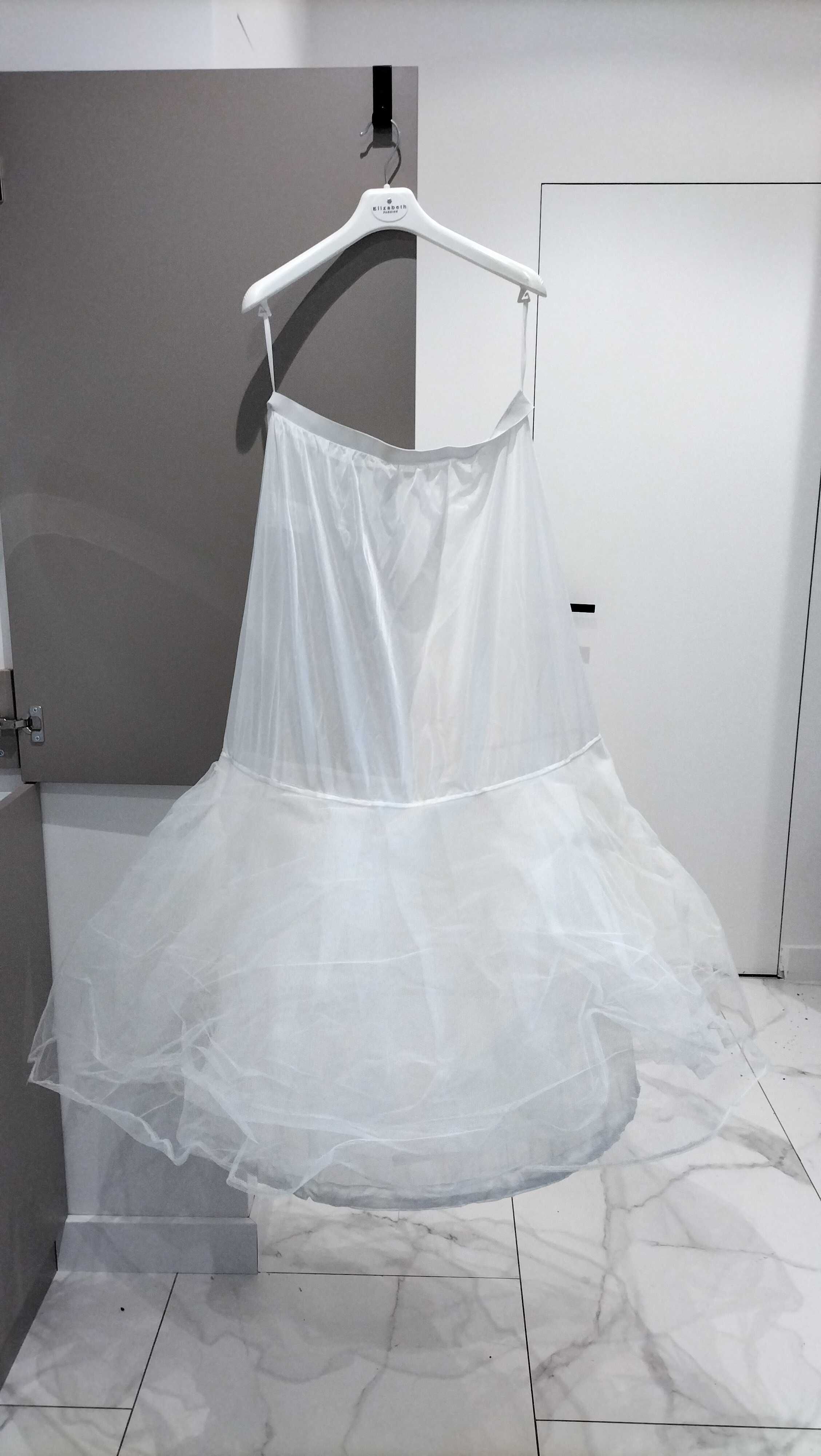 Suknia ślubna ELIZABETH PASSION  biała PRINCESSA r. L +2 treny+halka