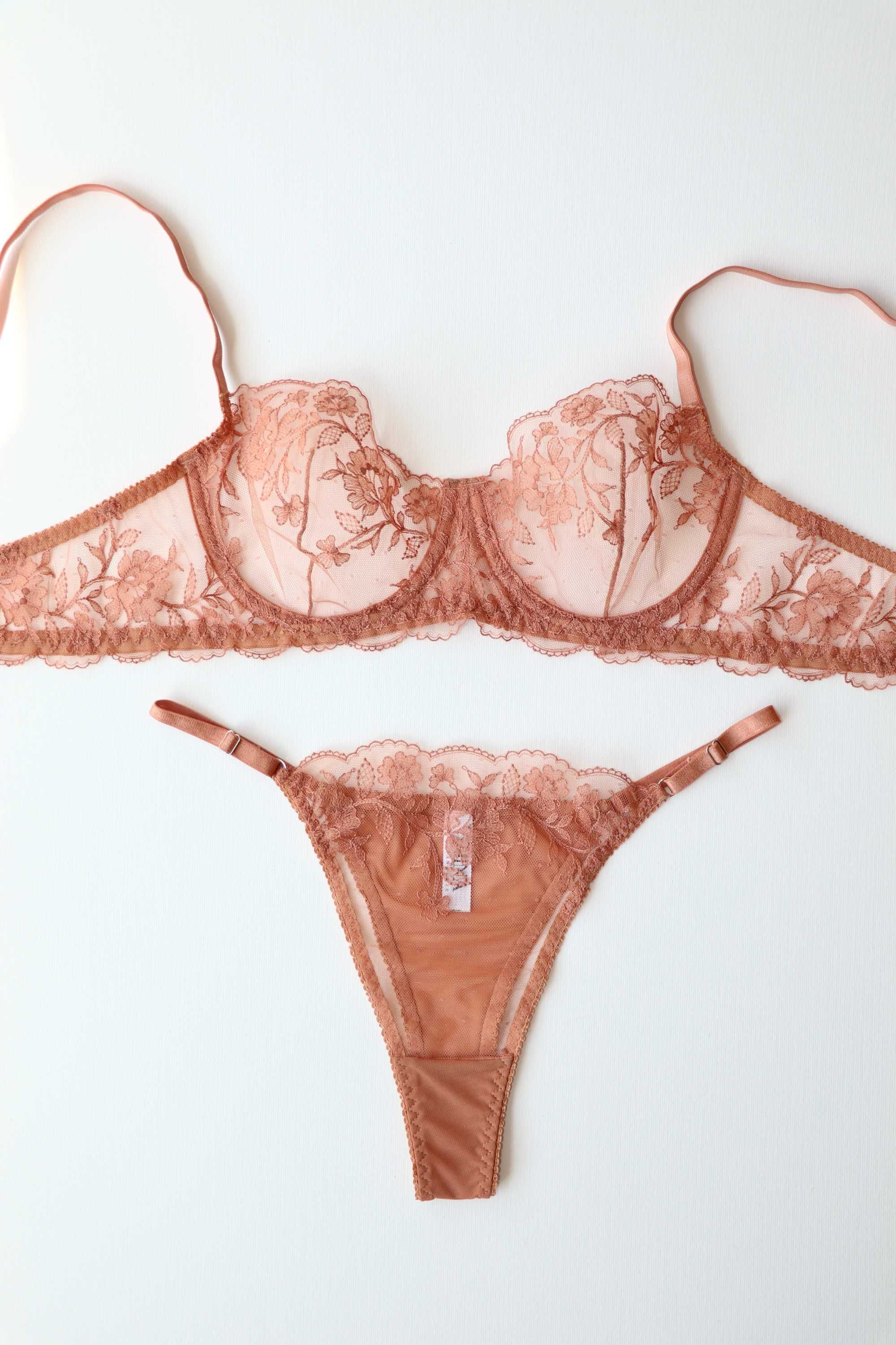 conjunto de lingerie artesanal de luxo e de alta qualidade (NOVO)
