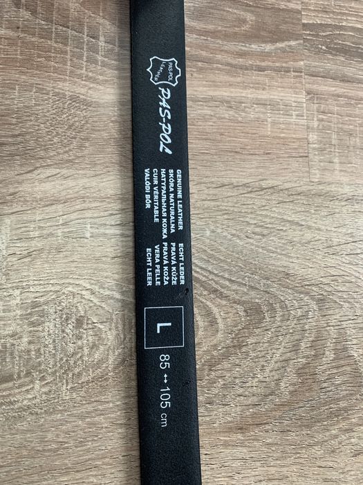 Pasek skórzany nowy czarny 85-105 cm