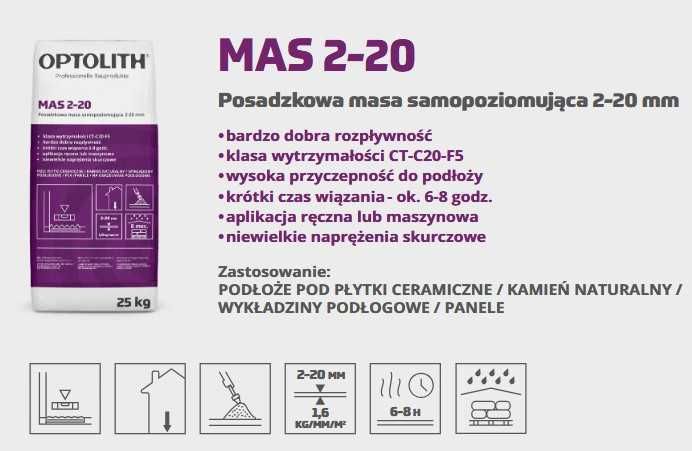 Zaprawa wylewka samopoziomująca posadzkowa masa samopoziom OPTOLITH 25