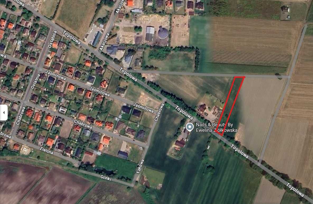 Sprzedam działkę budowlaną w Bielsku przy ul. Topolowej (2600 m2)