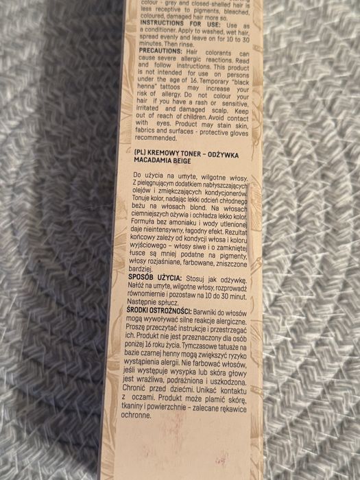 Sessio kremowy toner-odżywka do włosów macadamia beige 100 ml