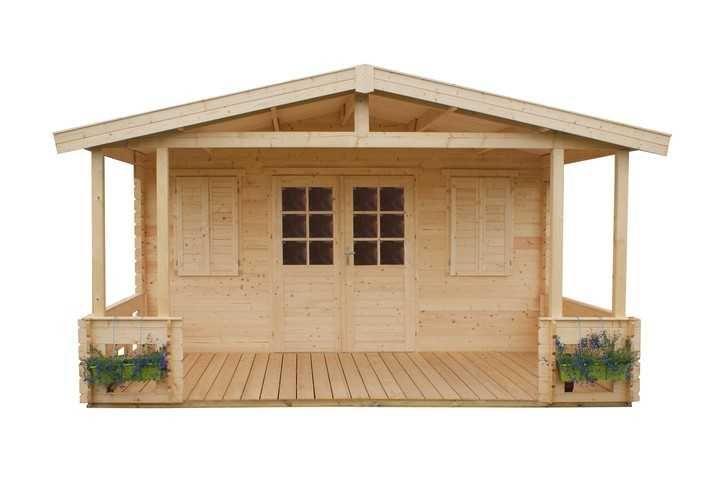 Domek Ogrodowy z Tarasem Drewniany świerkowy 474x664cm Balik 28mm