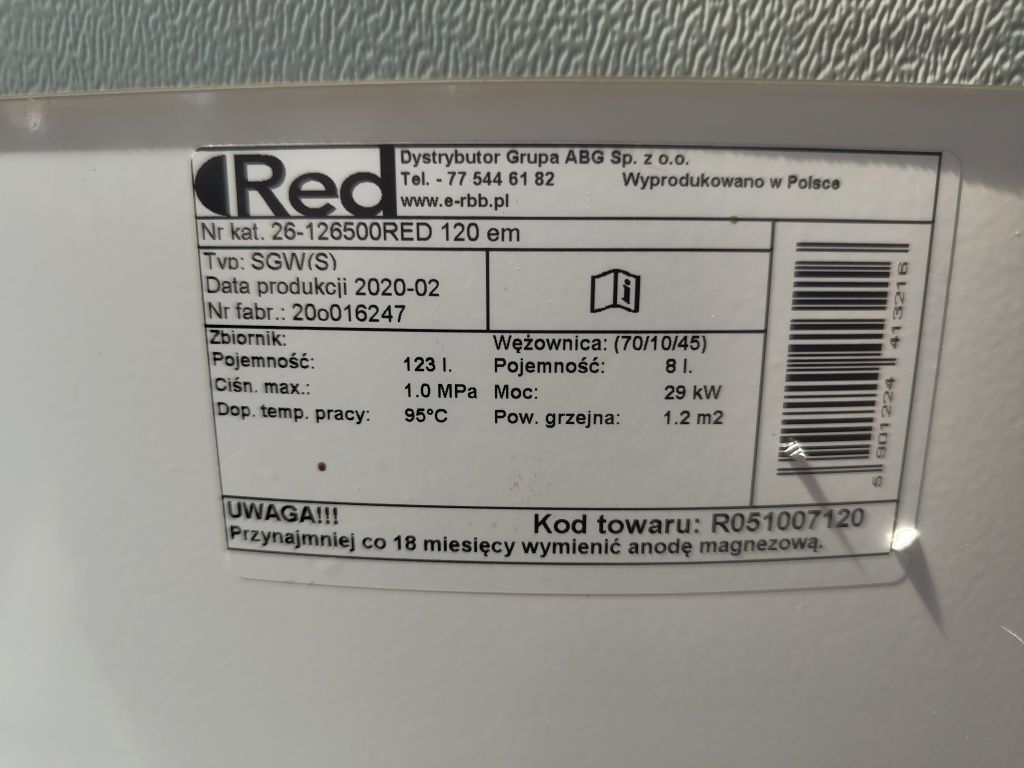 Bojler Red 123l współpracował z piecem Dietrich