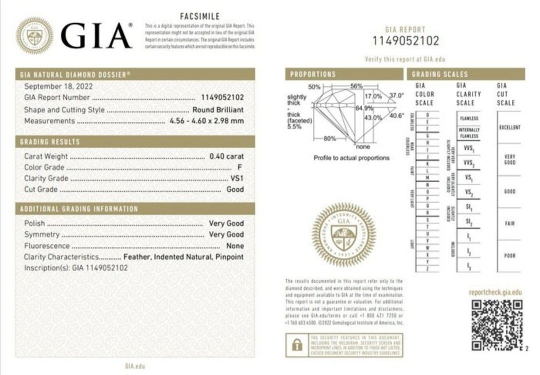 Piękne złote kolczyki diamenty 0.8ct,  VS1,2, F, certyfikaty GIA