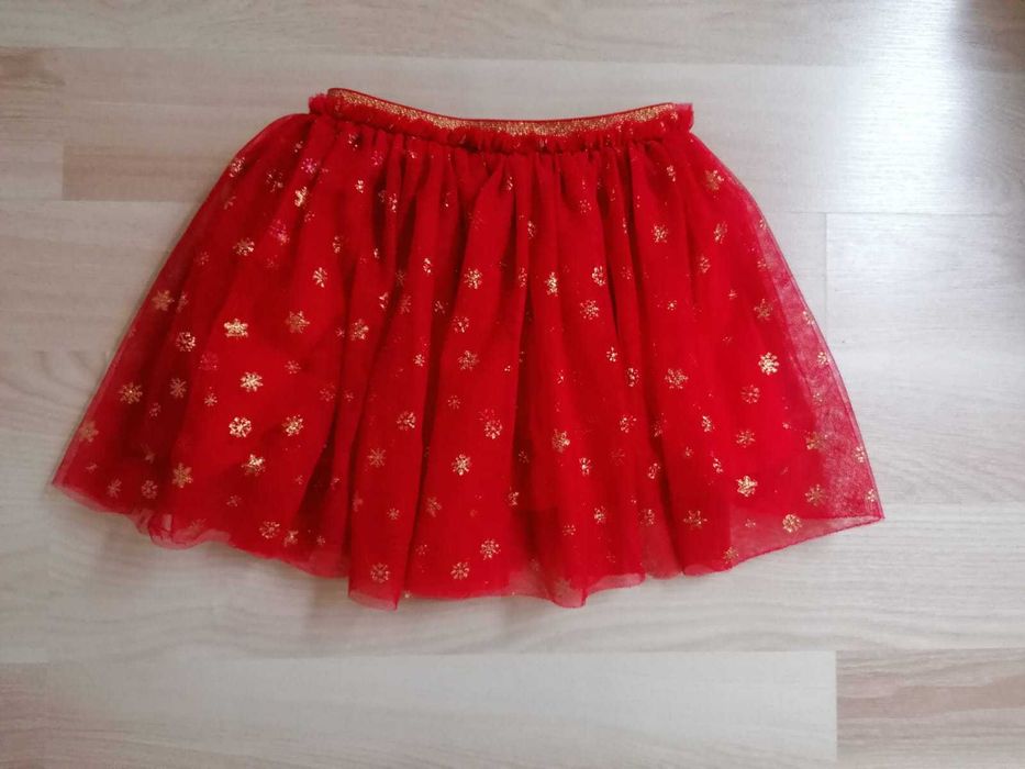 Czerwonozłota spódniczka, tiulowa, świąteczna