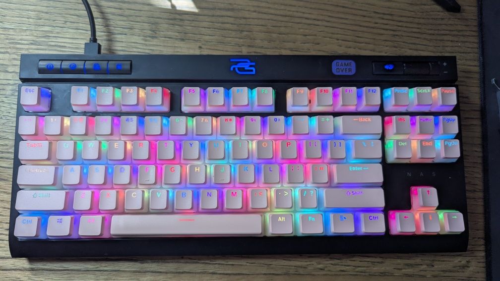 Keycaps, кейкапи для клавіатури, рожеві з білим