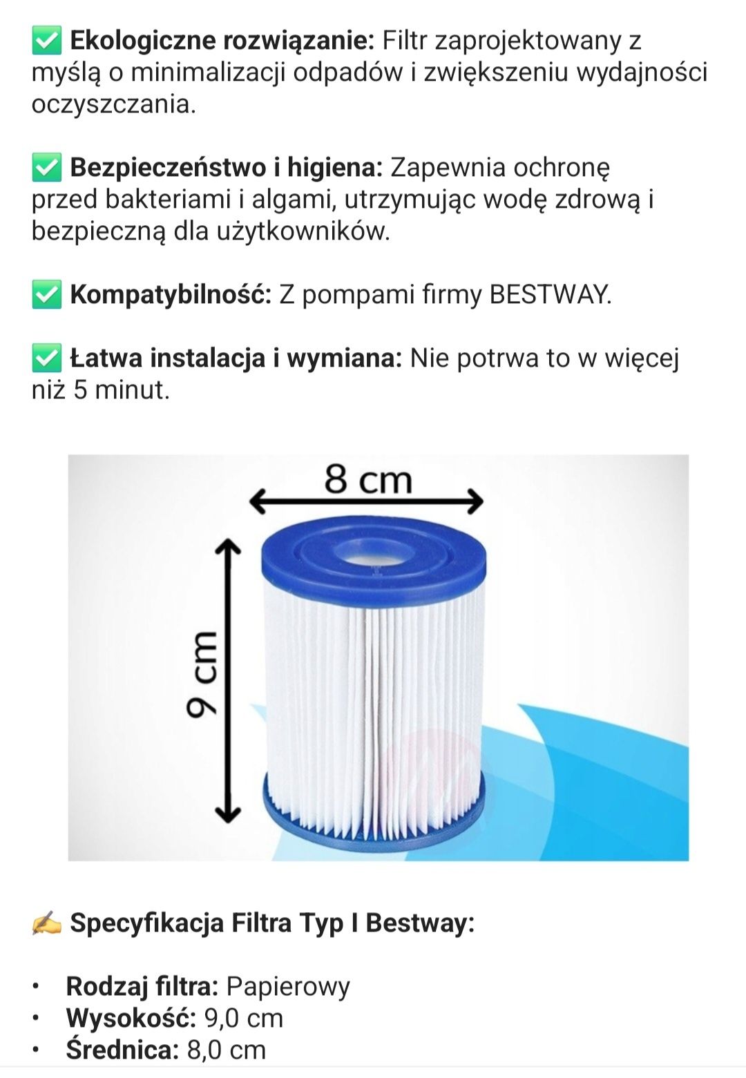 Filtr basenowy  bestway