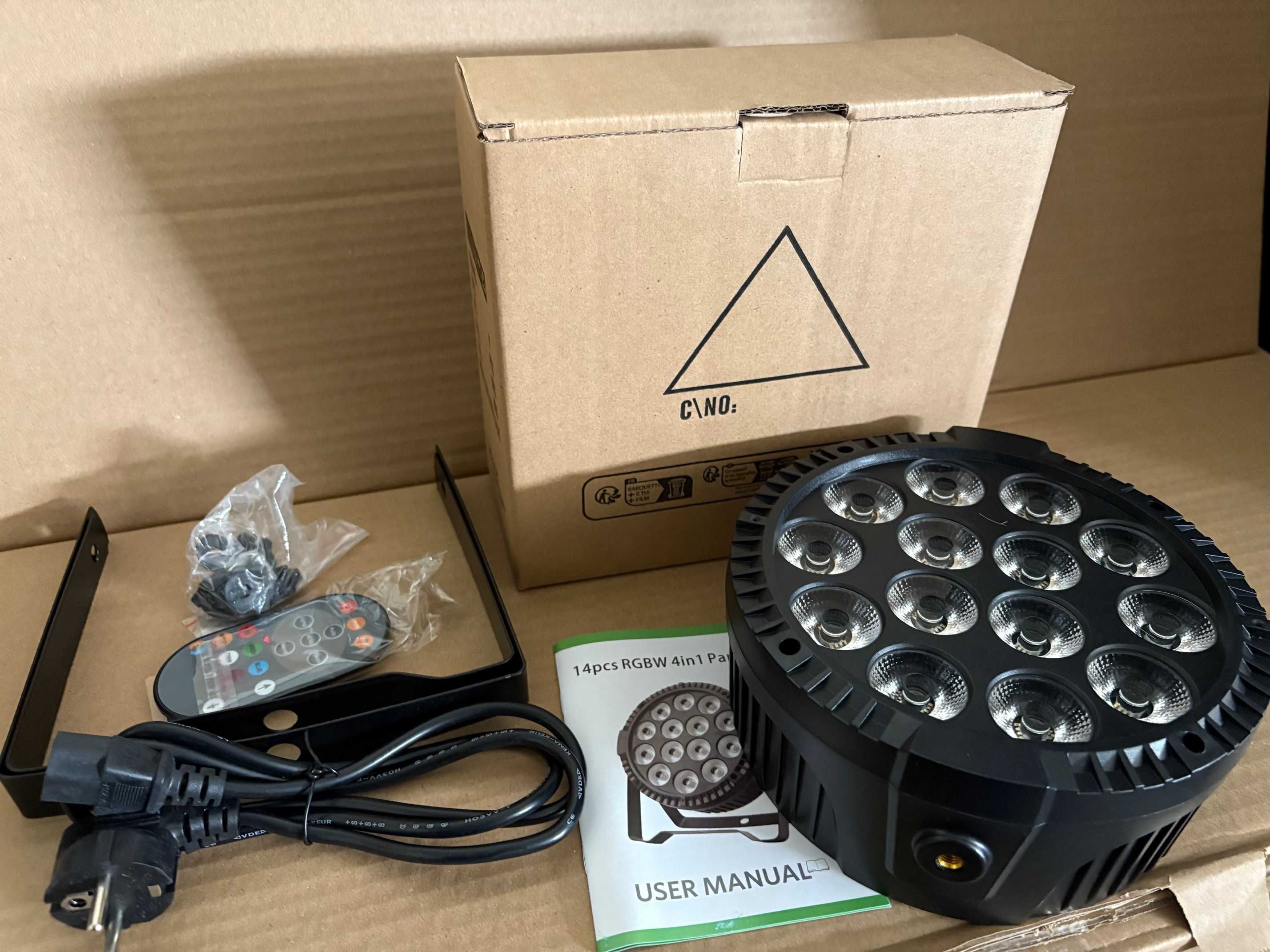 LED PAR 14 x 6W RGBW DMX oświetlenie dj sceniczne ZQ01424 + PILOT