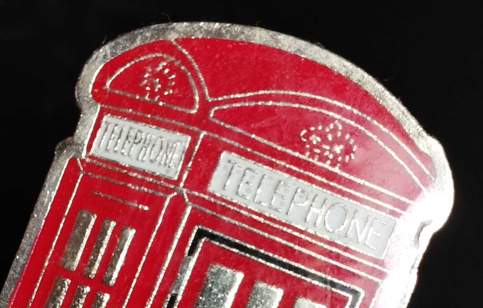Металл, фигурка, сувенир, магнит "Телефонная будка", Англия, винтаж