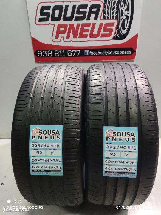 2 pneus semi novos 225-40r18 continental - oferta dos portes 120 euros