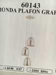 Lampa wiszaca ronda grafit 60143 chrom salon kuchnia sufitowa alfa