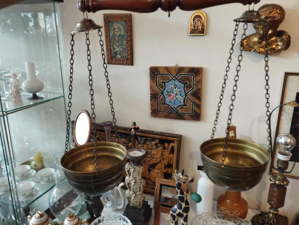 Piękna stara waga mosiężna vintage