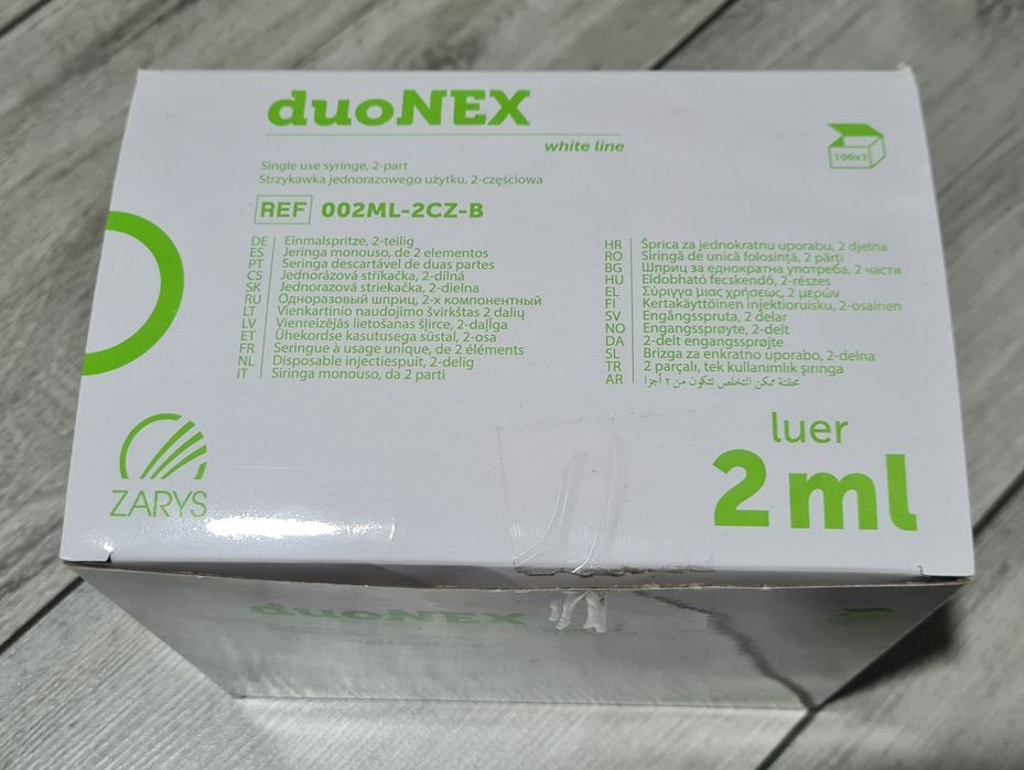 Strzykawka dwuczęściowa duoNEX 002ML-2CZ-B