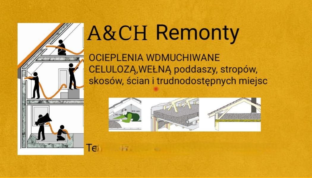 Ocieplenia celulozą poddaszy stropów