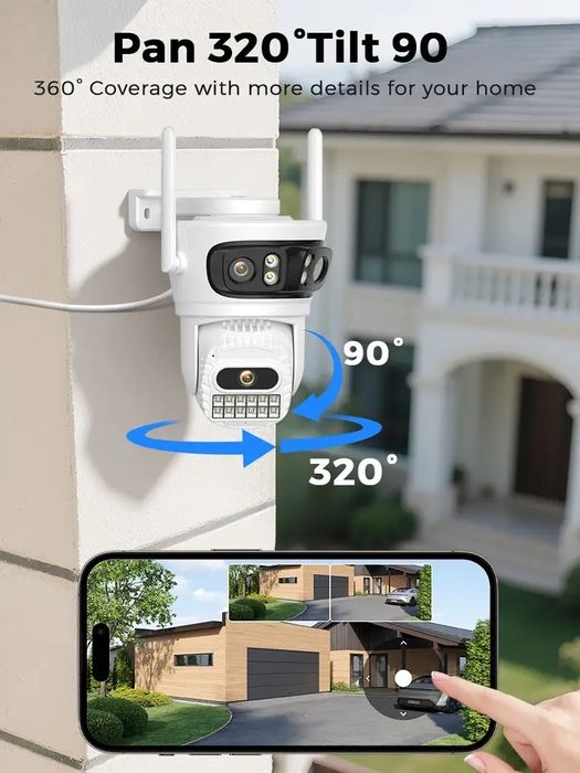 Камера 12МР 6К ICSee Xmeye Ip66 WIFI Rj45 онлайн вулична відеокамера